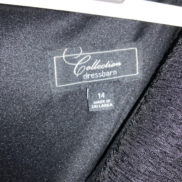 Collection Dressbarn Black Ruched Cross Over Dress Size 14 shawl collar - Picture 4 of 9